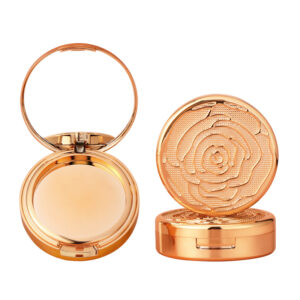 8g Empty Double Layer Plastic Round Shape Makeup Foundation Box with Flower Cosmetic Packaging Compact Powder Container case