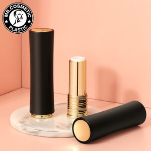 12.1mm Lightweight Chapstick Empty Plastic Tubes Spring Press Button Shape 3.8g Flat Lipstick Container for Cosmetics Lip Balm